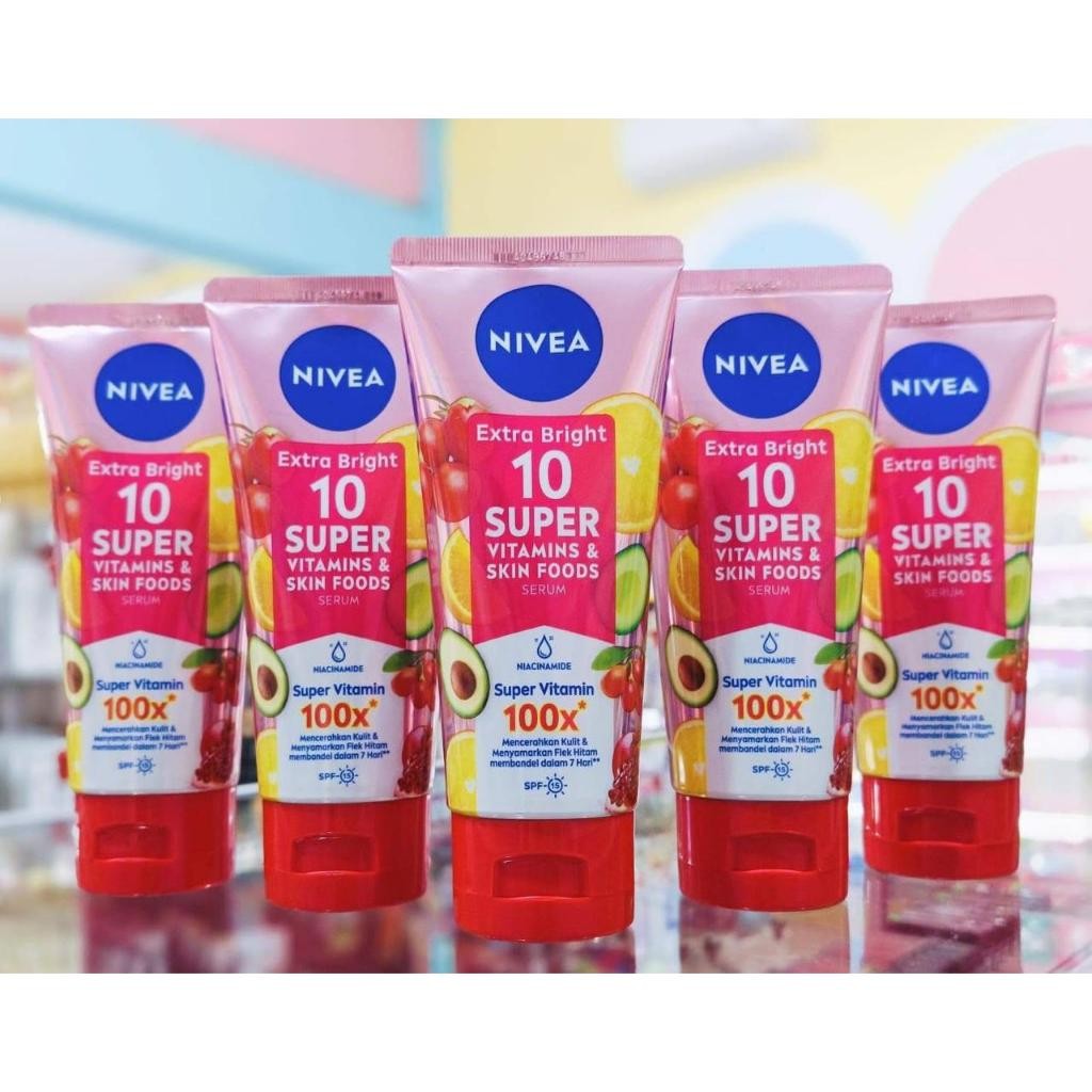 BODY SERUM BODY LOTION NIVEA 180ML EXTRA BRIGHT 10 SUPER VITAMINS & SKIN FOOD SERUM ORIGINAL