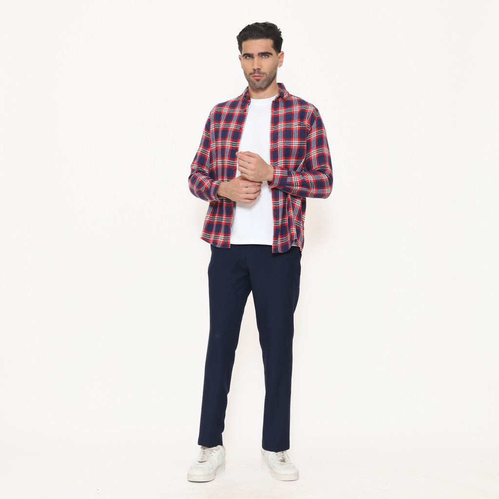 Schoeller Kemeja Flannel Pria Lengan Panjang Reguler Fit Kotak-Kotak – Nyaman & Stylish