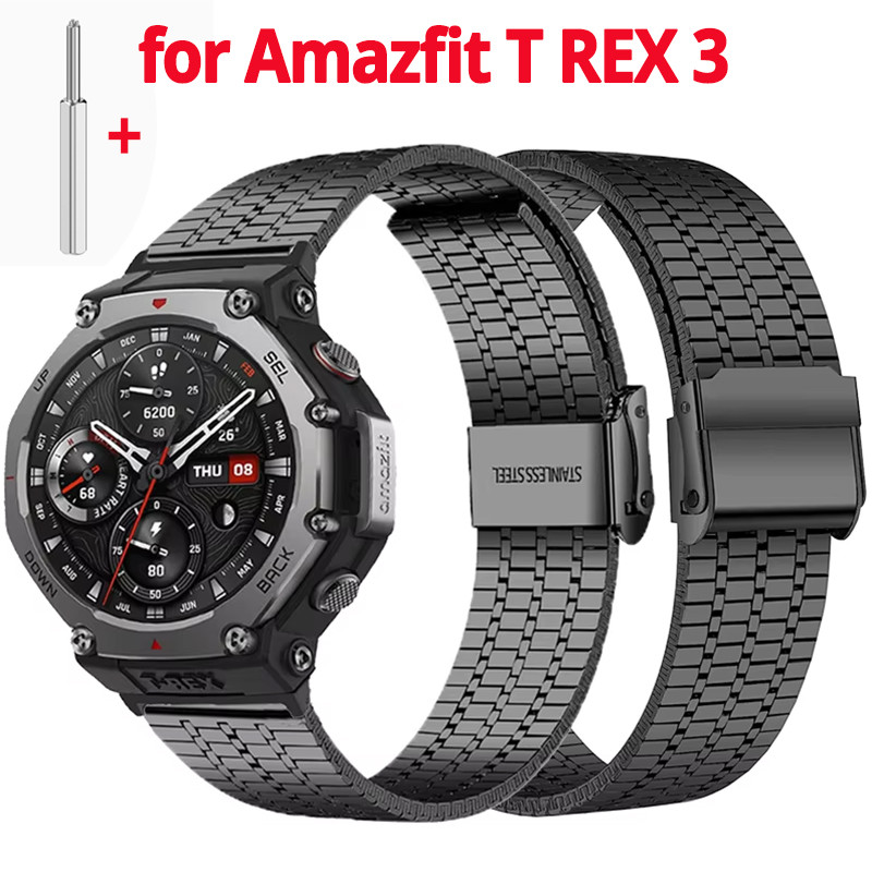 Strap for Amazfit T-Rex 3 T Rex 3 Bracelet Metal Stainless Steel Wat Band for Amazfit T Rex3 Straps 