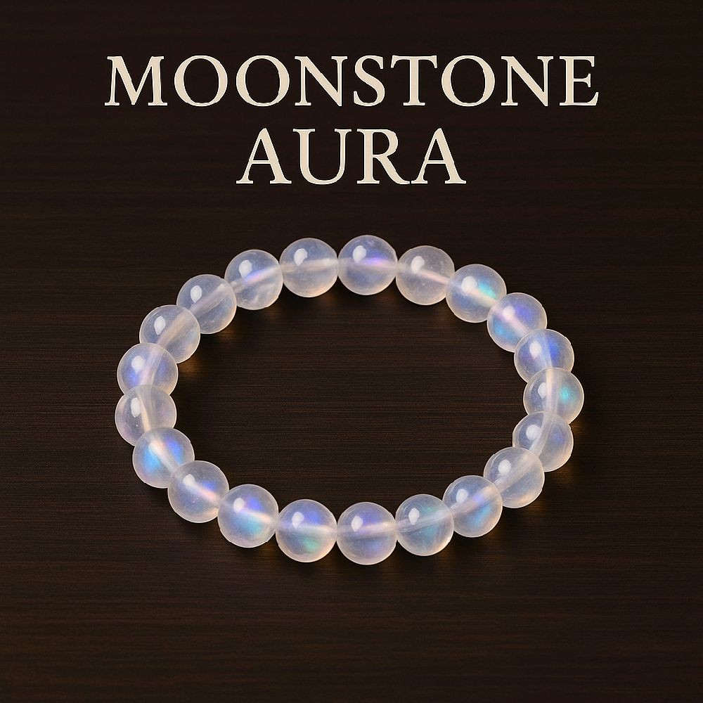 Gelang Batu Alam Asli Moonstone Aura