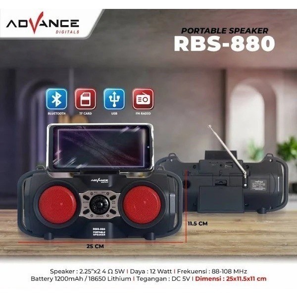 Speaker Radio Blutooth multifungsi Advance RBS880