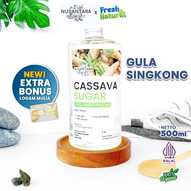 Nusantara Organic Gula Singkong Cair Cassava Liquid Sugar Non Refined Manis Alami 500ml Fresh