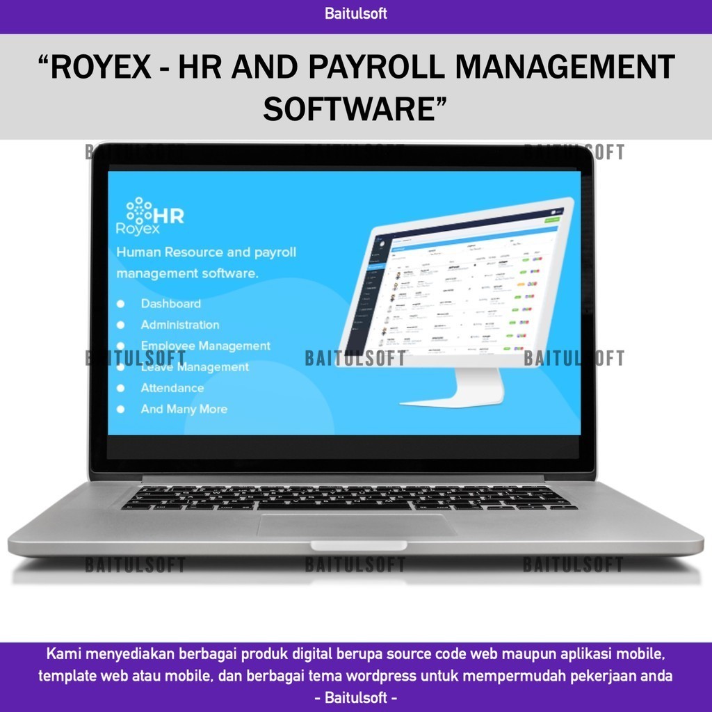SOURCE CODE APLIKASI WEB ROYEX - HR AND PAYROLL MANAGEMENT SOFTWARE D202 BAITULSOFT