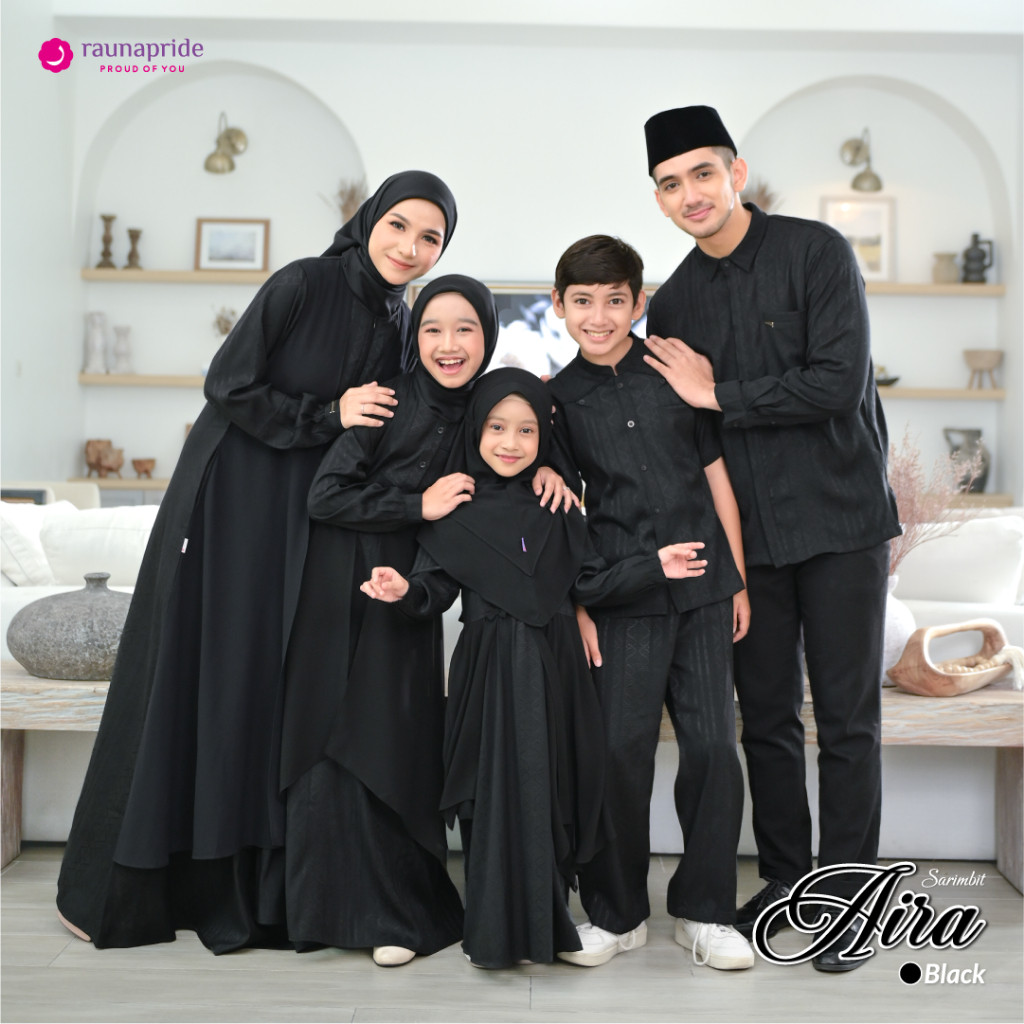 Baju Couple Keluarga - Sarimbit Aira Black - by rauna Pride
