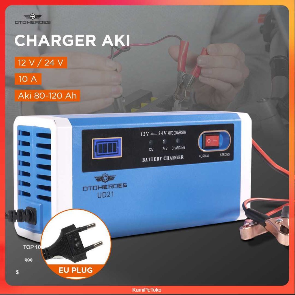 OTOHEROES Charger Aki Mobil Motor Battery Charger 12/24V 10A - UD21