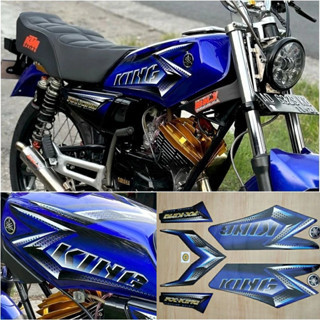 Striping motor / Les tangki RX KING NEW 2008 Biru + Emblem Komplit