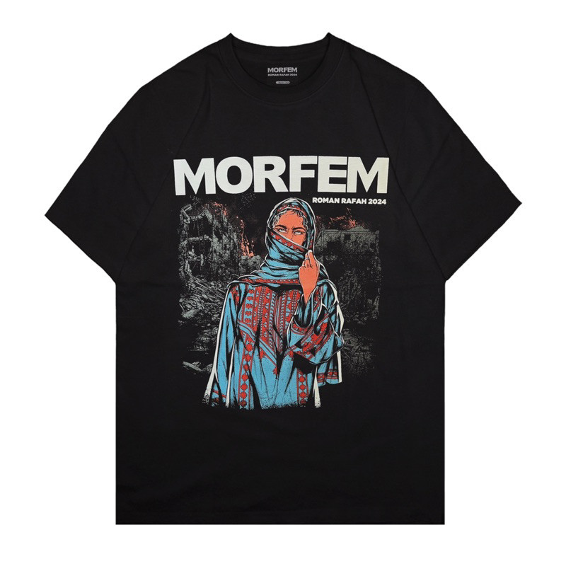 Xtreme Merch Morfem "Roman Rafah" Oversized Kaos Pria Wanita Tshirt