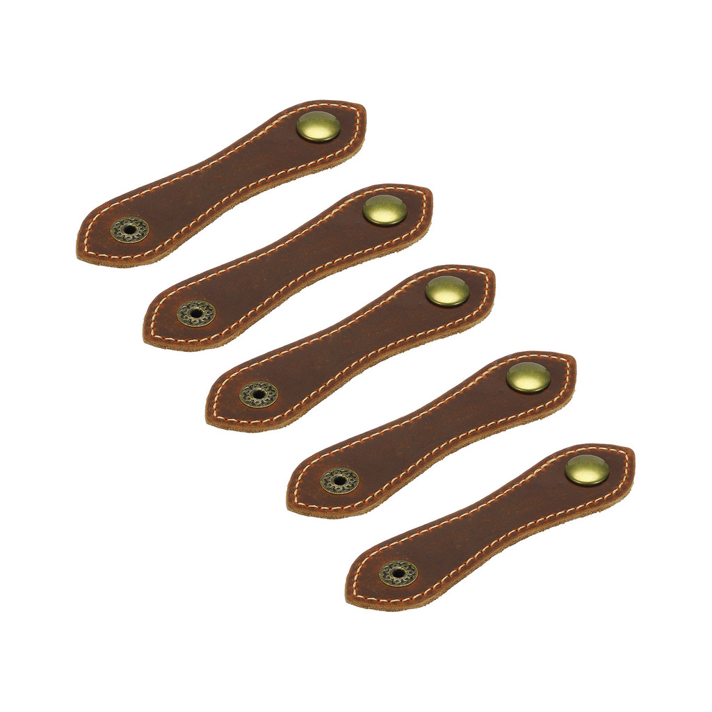 5Pcs Leather Cable Straps Cord Organizer 100x20mm Cable Ties Portable Cable Winder Wire Management f