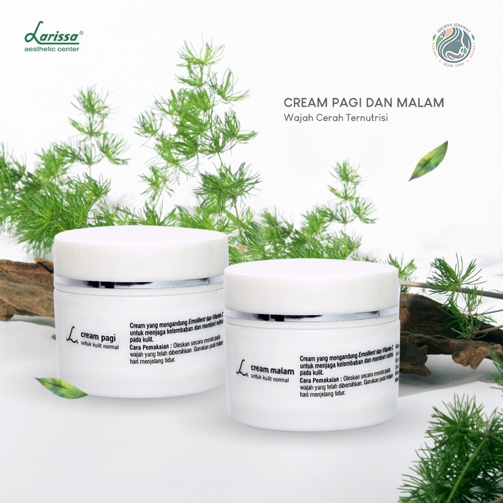 Larissa Day & Night Cream Normal Skin BPOM | Krim Pagi Malam Melembabkan & Mencerahkan
