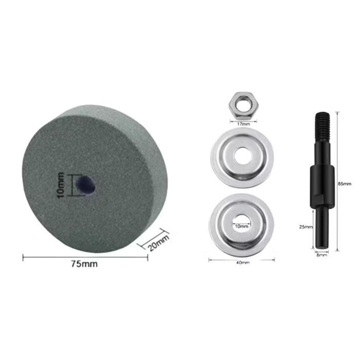 Batu asah mesin bor SET BAUT KONEKTOR + BATU ASAH 3" adapter penjepit batu gerinda asah 3 inch