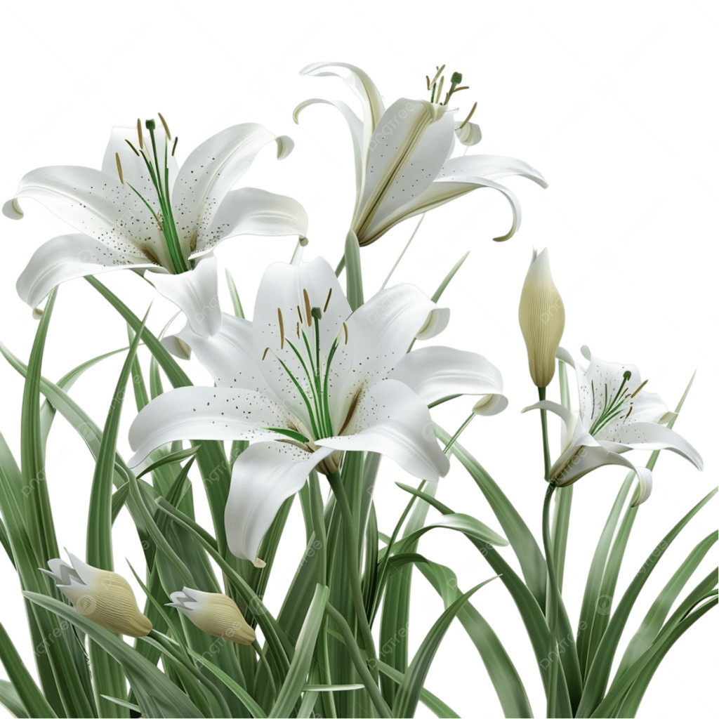 Bunga Bakung Putih Segar – Bouquet Elegan / White Lily Bouquet
