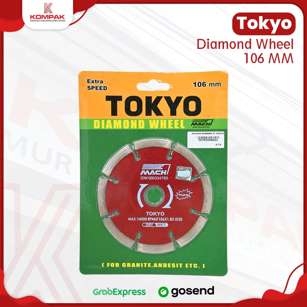 Diamond wheel JAPAN mata gerinda potong granit keramik tulang dll tokyo 4"