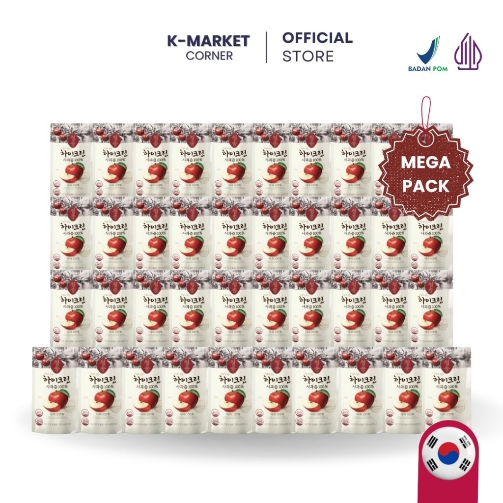 HICLEAN Apple Juice Korea 100% Tanpa Spout isi 40 Pouch -  Jus Apel Pouch Korea Asli Tanpa Spout Jus