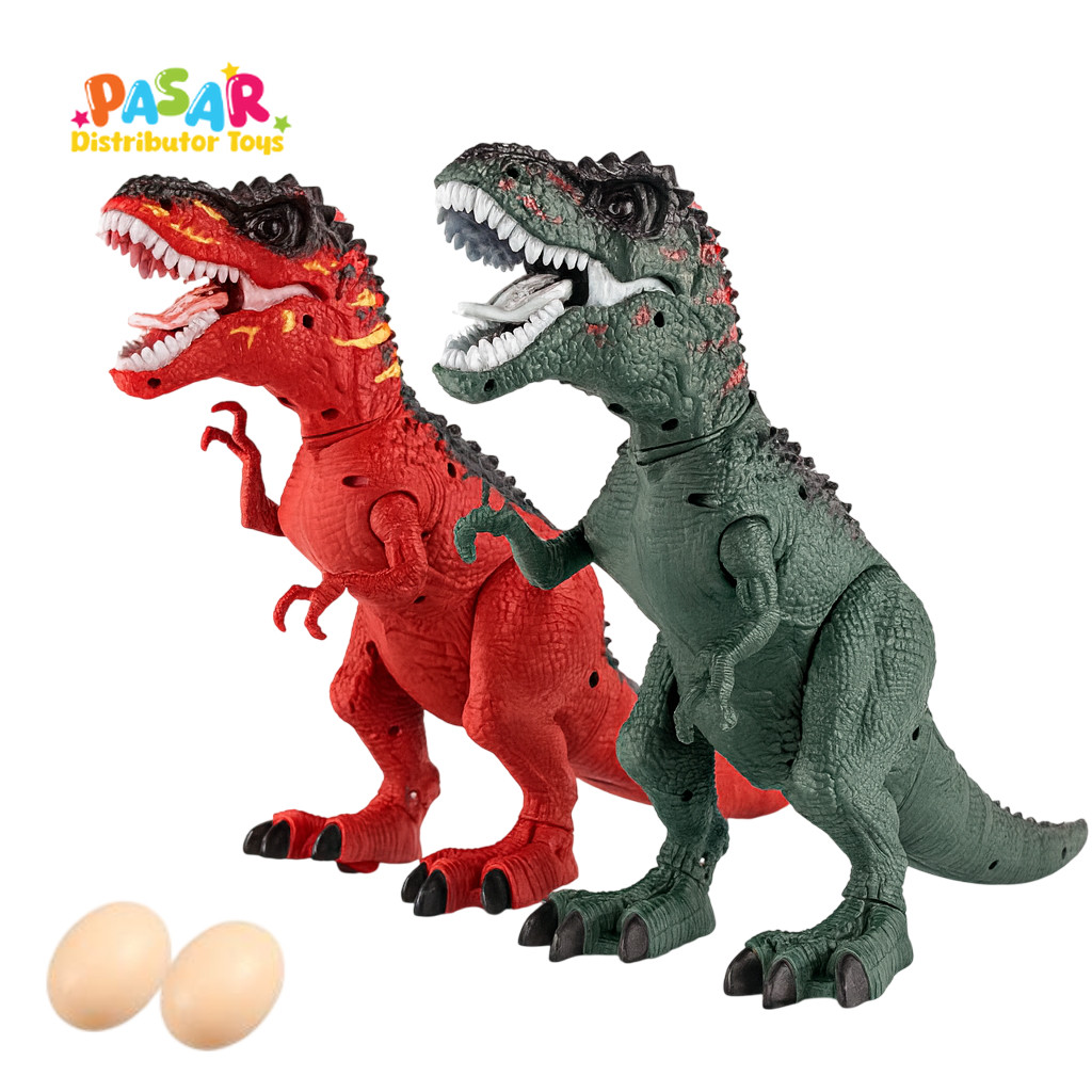 Promo Mainan Robot T-Rex Valley Dinosaur Bertelur Mainan Elektrik Bisa Jalan Bunyi Keluarkan Telur