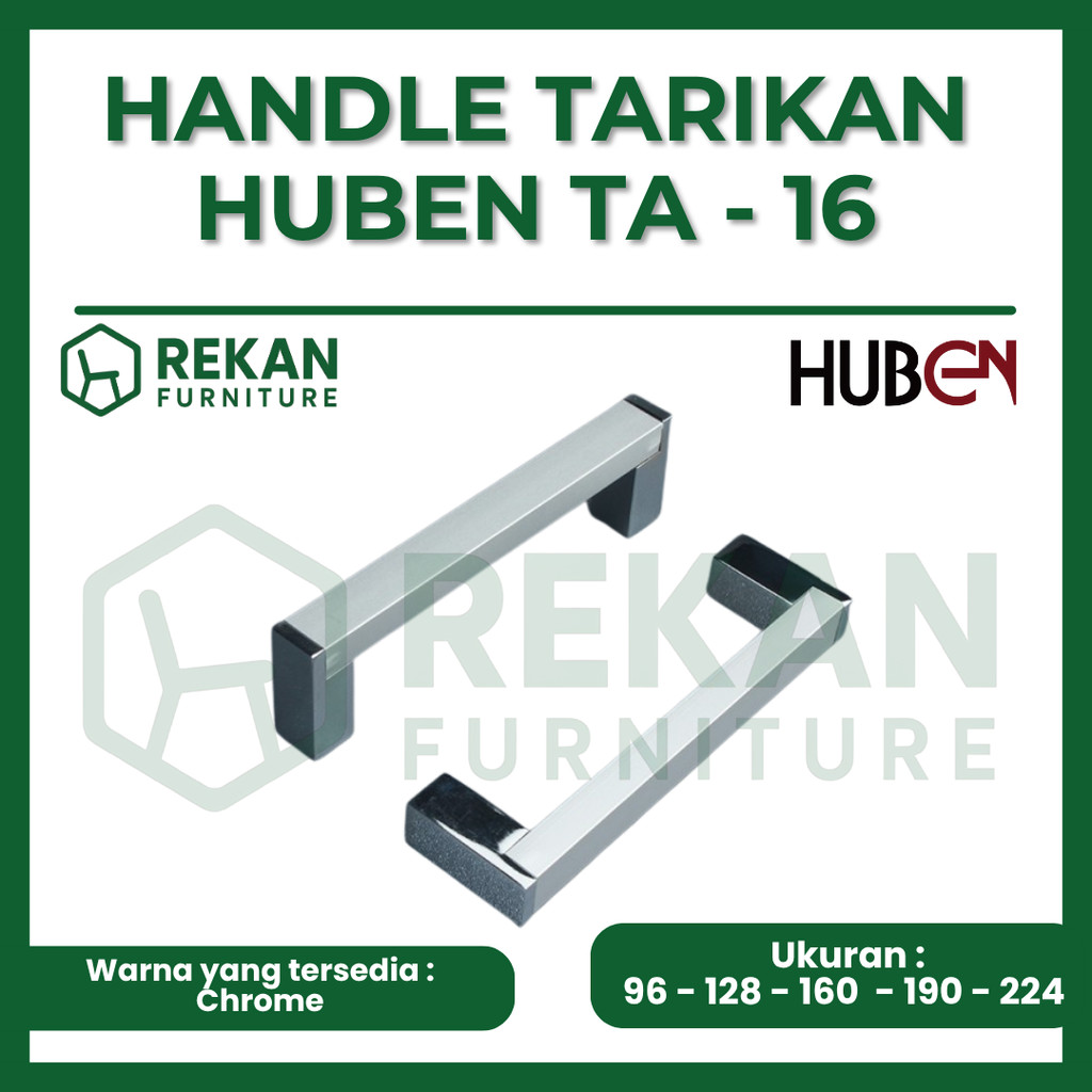 Handle Tarikan Kabinet Huben TA-16 – Gagang Lemari Aluminium Tarikan Kitchen Set