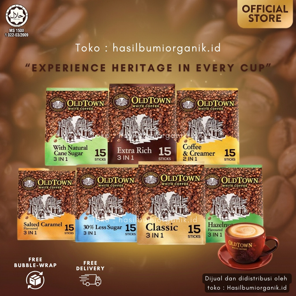 OLDTOWN WHITE COFFEE SEMUA VARIAN ISI 15STICK / OLDTOWN WHITE COFFEE CLASSIC / OLDTOWN WHITE COFFEE 
