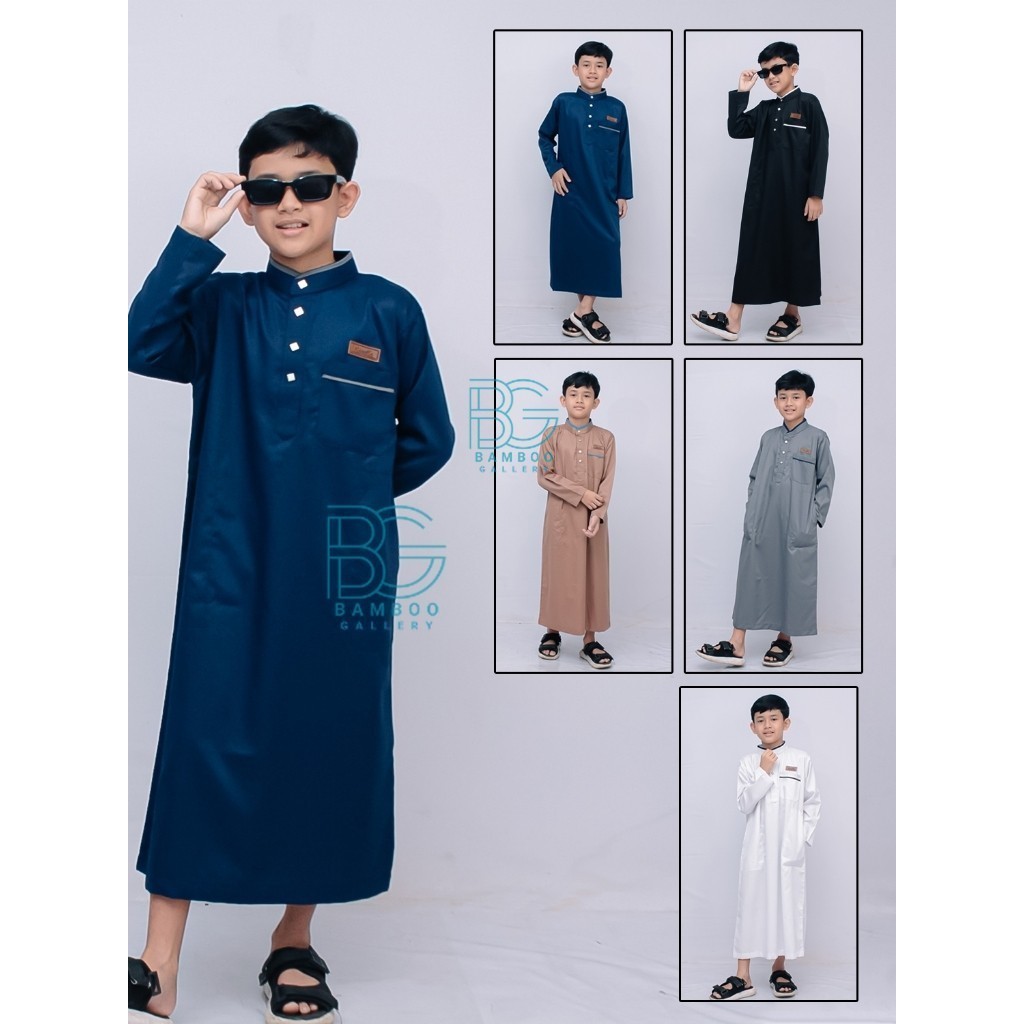 BG Jubah Anak Laki Laki Putih Premium / Baju Jubah Gamis Anak Laki Laki Umur 3-12 Tahun Bahan Katun