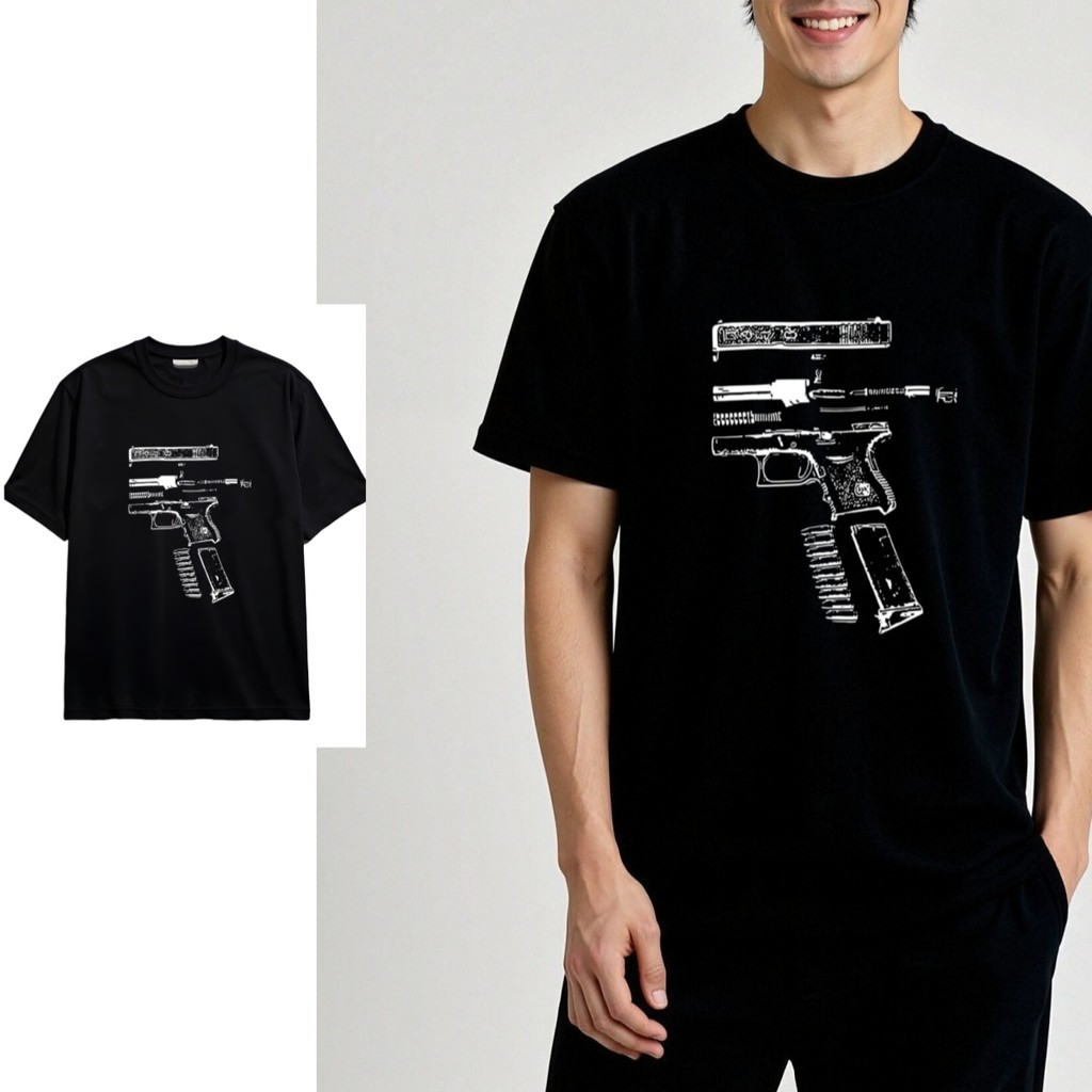 Kaos “IN GLOCK WE TRUST” Hitam - Kaos Pria / Kaos Terbaru dan Terlaris Tee