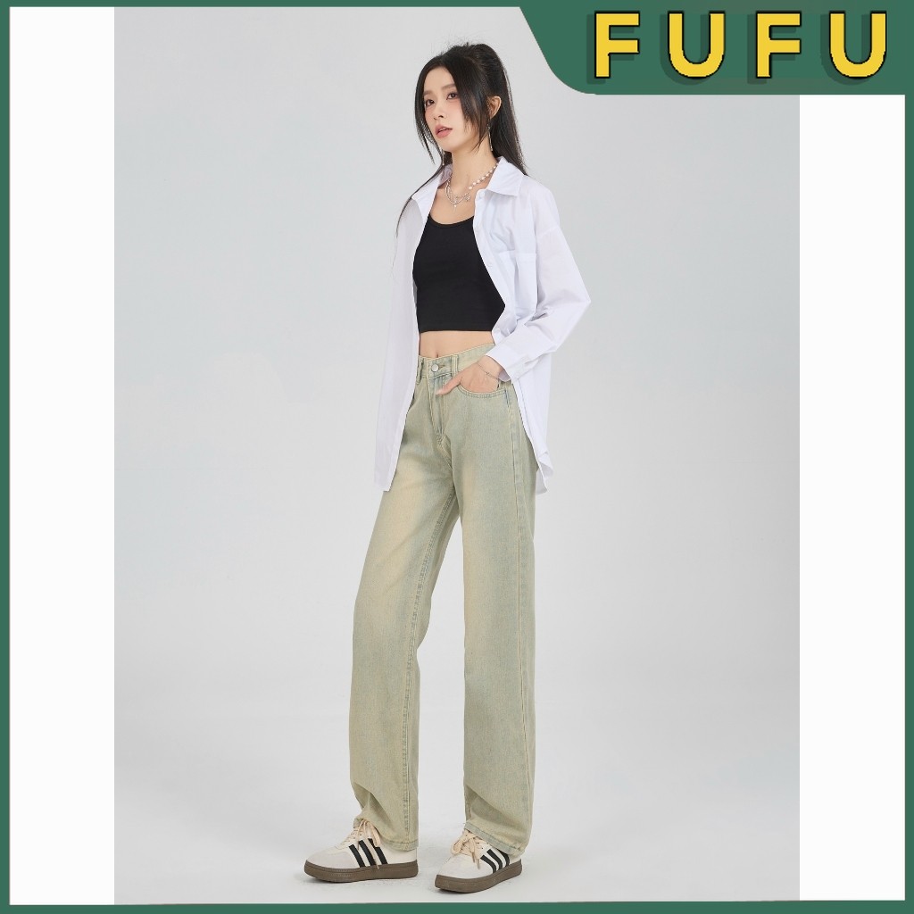 FUFU 4XL/5XL Celana Jeans Wanita Retro Biru / Celana Panjang Wanita / Jeans Highwaist Denim / Celana