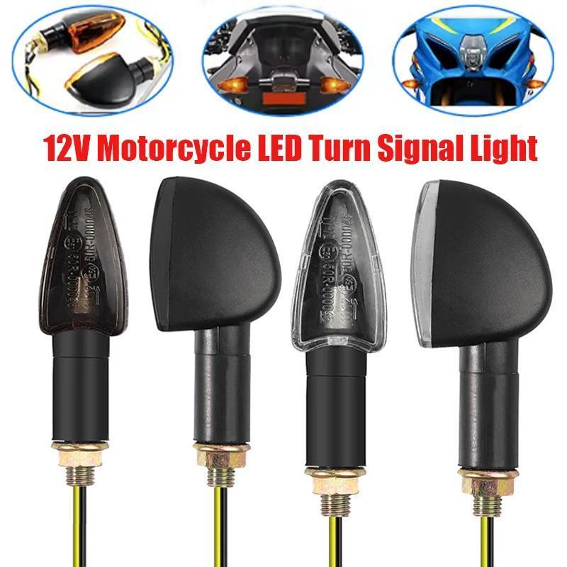 Lampu Sein LED Halogen Universal 12V untuk Sepeda Motor E50, Lampu Sein Skuter 10mm, Lampu Sein Moto