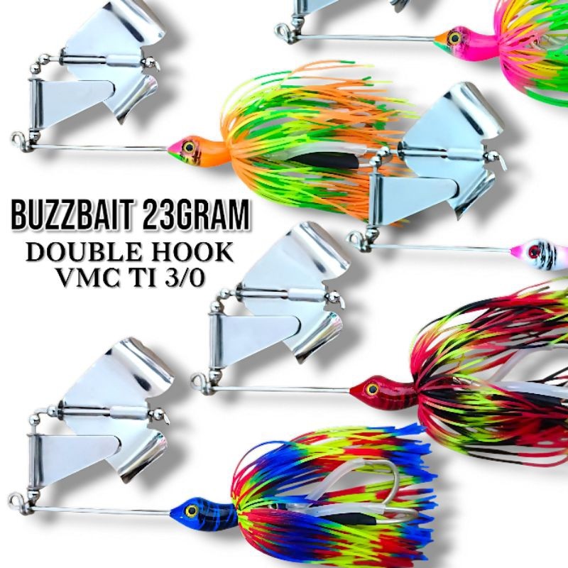 BUZZBAIT 23GRAM. DOUBLE HOOK VMC TI 3/0. BUZZBAIT ZAL LURE. UMPAN CASTING TOMAN