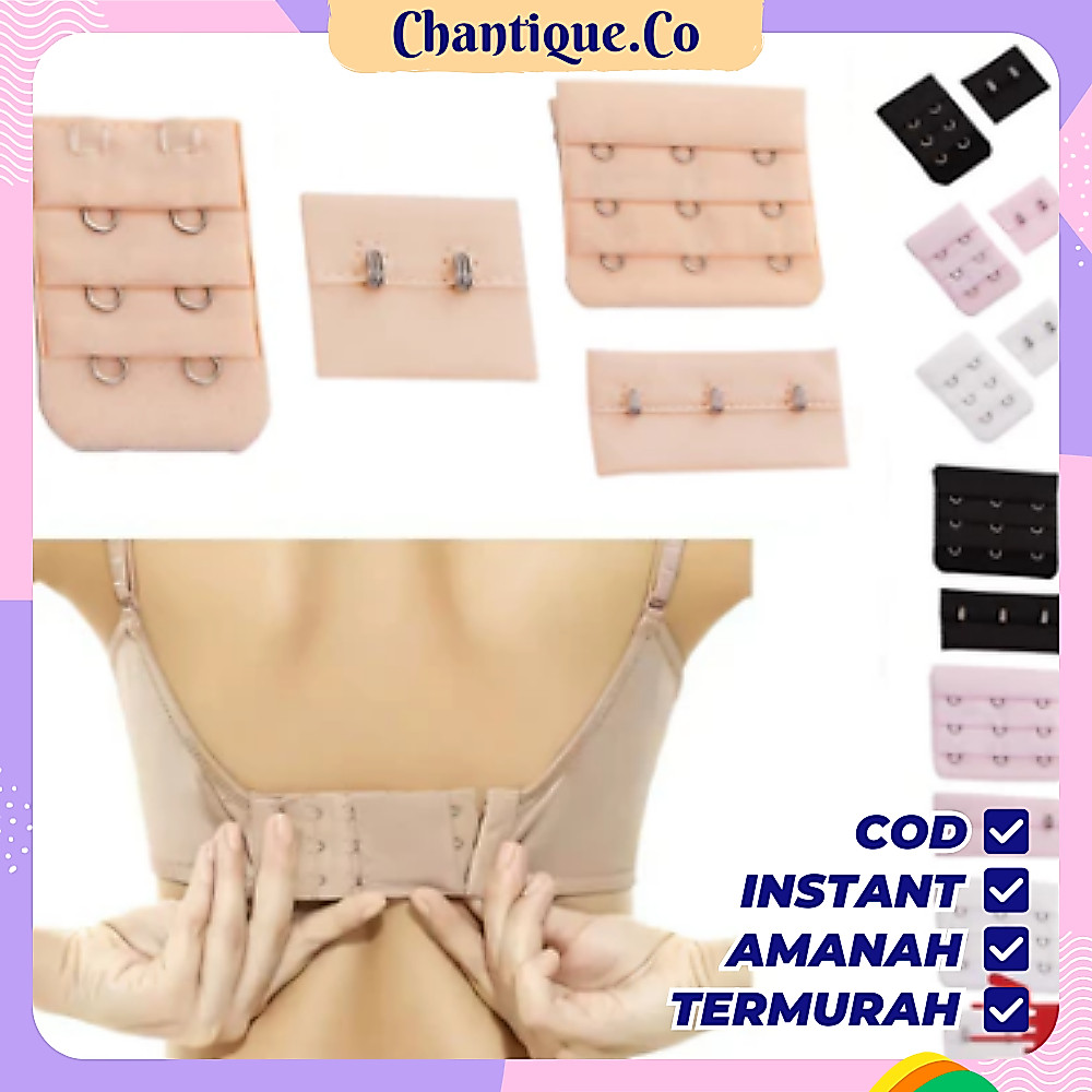 Pengait Bra Tambahan / Sambungan Bra 2 Pengait Karet Elastis 3 Kait / Pengait Bra Kait 2 Dan 3