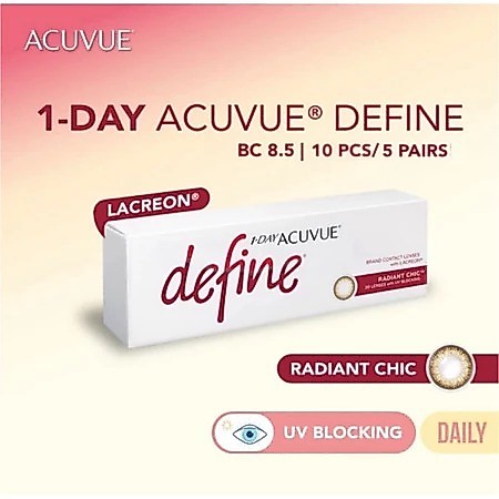 Softlens Acuvue Define Radiant Chic 30 pcs / 1 Day Acuvue Define / Softlens Warna Harian Acuvue