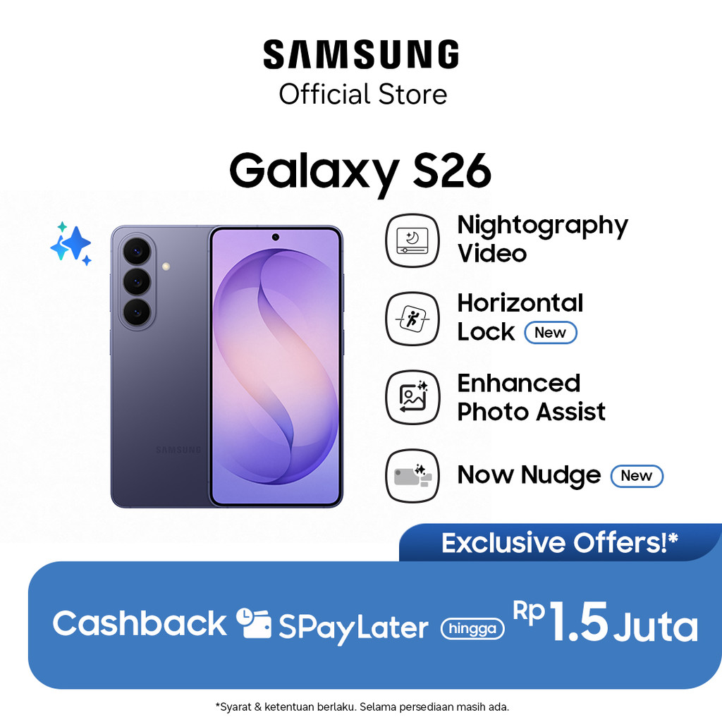 Samsung Galaxy S26 12/512GB - Cobal Violet | Hp AI | Photo Assist | 4300 mAh