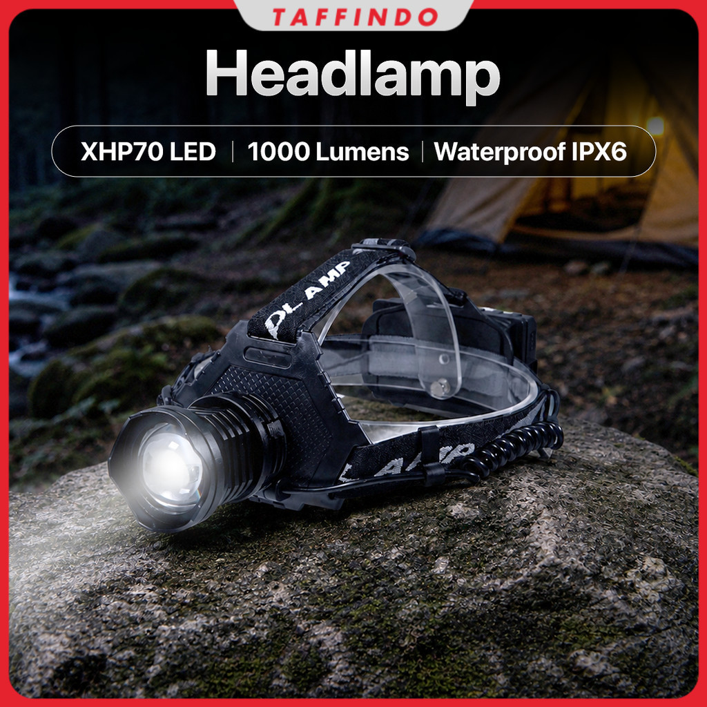Senter Kepala Headlamp LED IPX6 1000 Lumens - P70