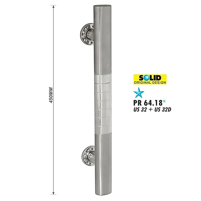 SOLID - PULL HANDLE SOLID PR 64.18 STAINLESS ( 45 CM ) / HANDLE PINTU KUPU-KUPU