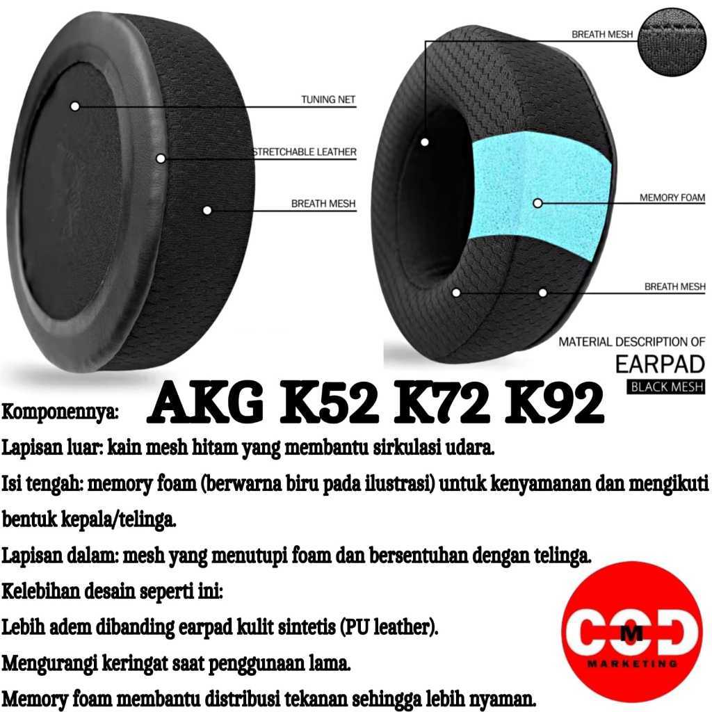Bantalan Earcup Foam Earpad Cushion AKG K52 / AKG K 52