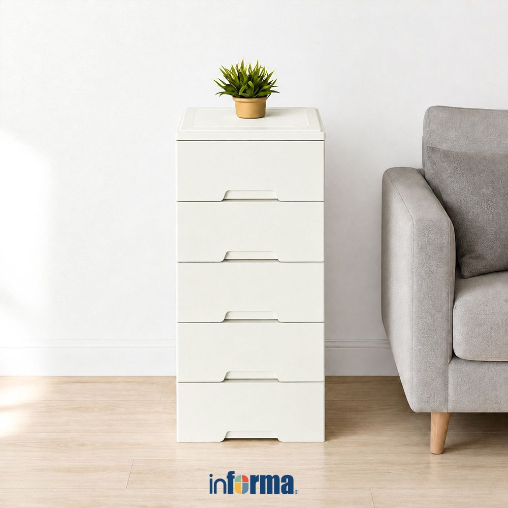 Informa Ivy Laci Penyimpanan 5 Tingkat - Ivory Chest Drawer Lemari Laci Storage Cabinet Organizer Ka