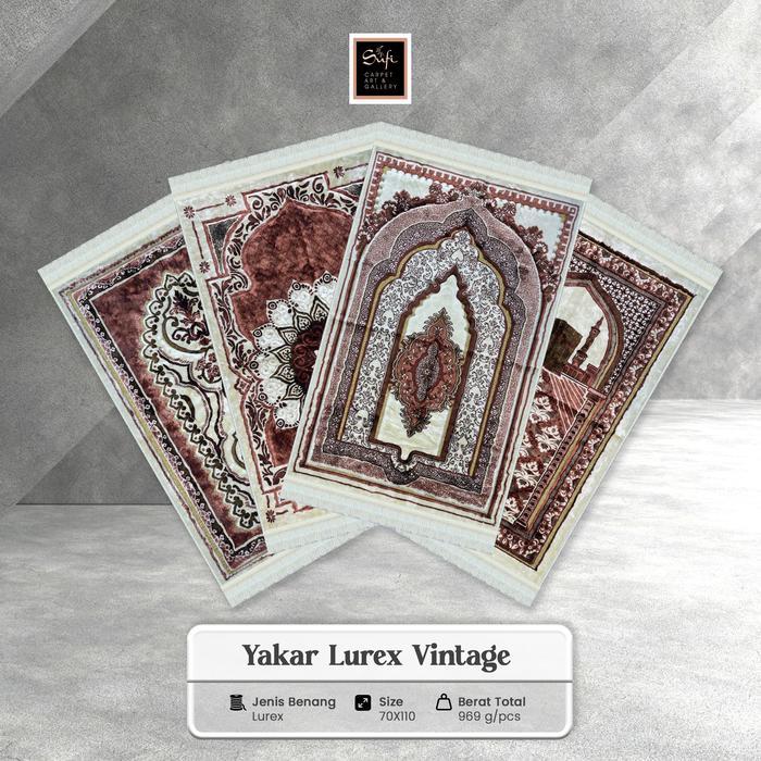 Sajadah Turki Lipat Lembut Premium Halus Yakar Lurex Vintage 70x110 Cm - Brick