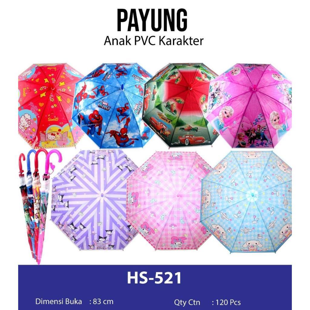 Payung Anak Karakter Lucu / Payung Anak PVC Karakter / Payung Anak Motif RANDOM