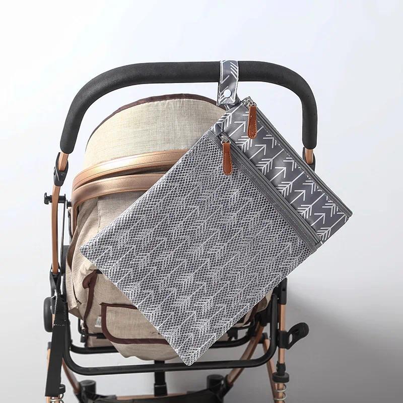 Universal Baby Stroller Storage Bag Hanging Bag Net Pocket Organizer Pet Material Storage Bag for Ba