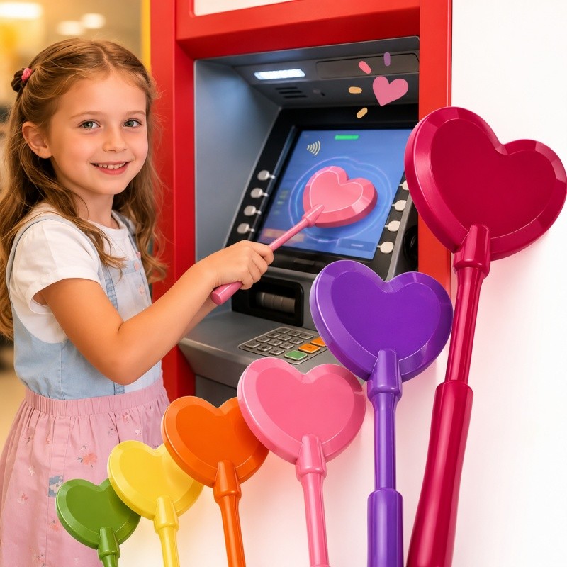 Tongkat Etoll Lucu Model Peri/Pay Wand Non-Kontak Desain Bentuk Hati Untuk Tap Tol Minimarket & Park