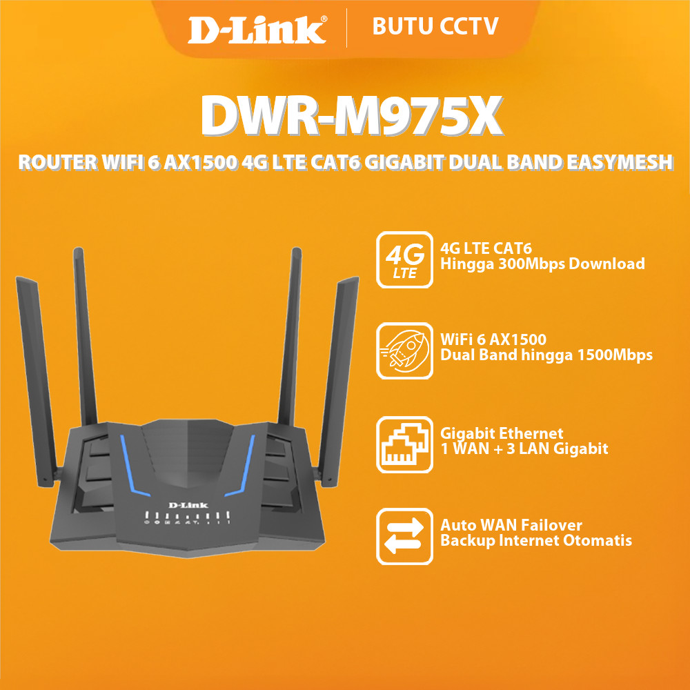 D-LINK DWR-M975X ROUTER WIFI 6 AX1500 4G LTE CAT6 GIGABIT DUAL BAND EASYMESH