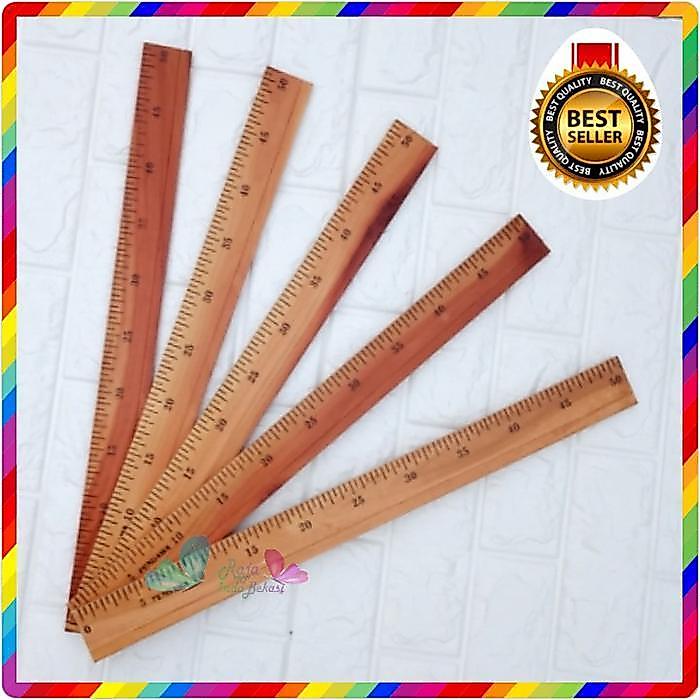 Raja Indo Penggaris Kayu 50 Cm Kualitas Bagus Jidar Mistar Kayu - Bukan 1 Meter