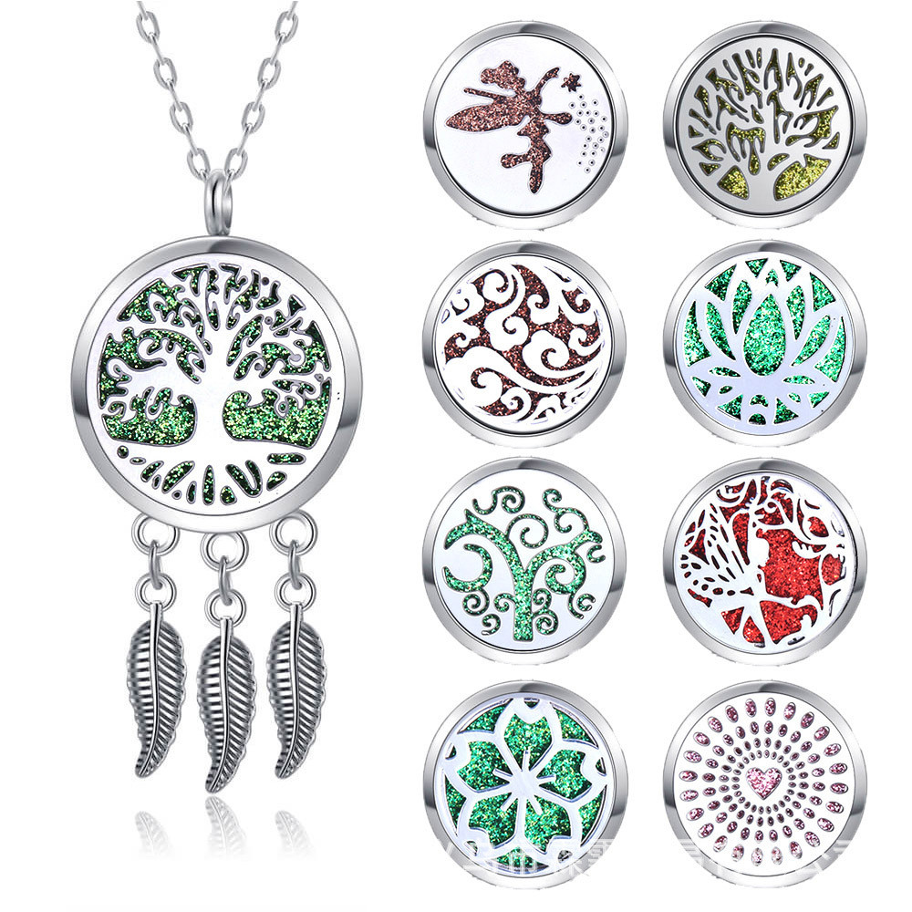 kalung diffuser Feather / aromaterapi parfum / aksesoris essential oil