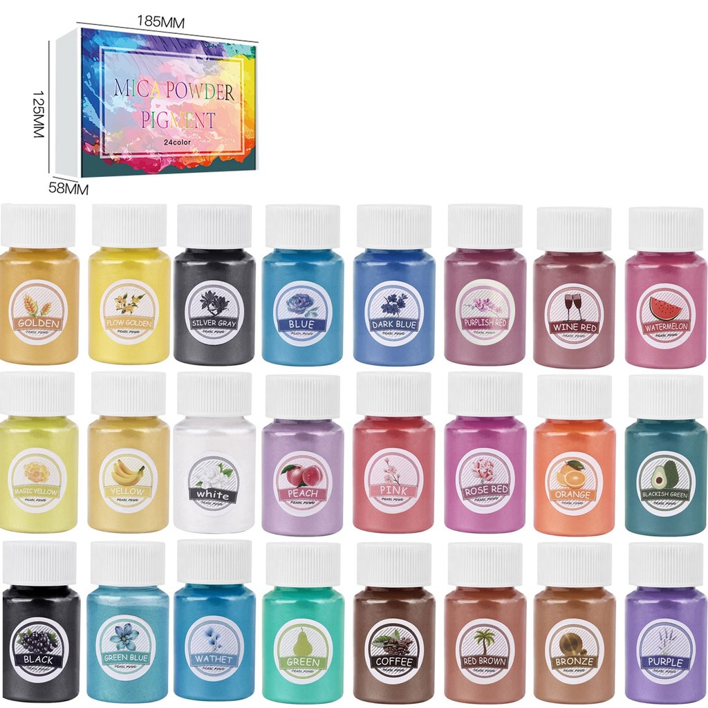 

6/24/30Colors Epoxy Resin Dye Mica Powder Powdered Pigments Set Resin Mica Pearlescent Resin Pearl Natural Micas Colorants Resin