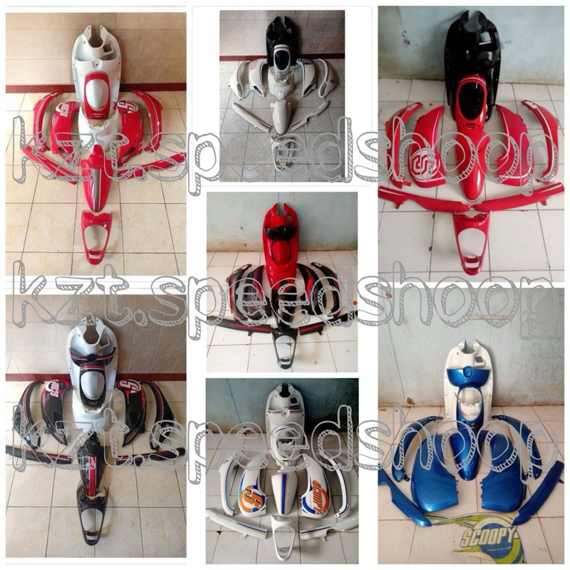 full bodi halus scoopy fi 2013 2014 2015 2016 warna merah putih hitam fullset body Honda scoopy fi