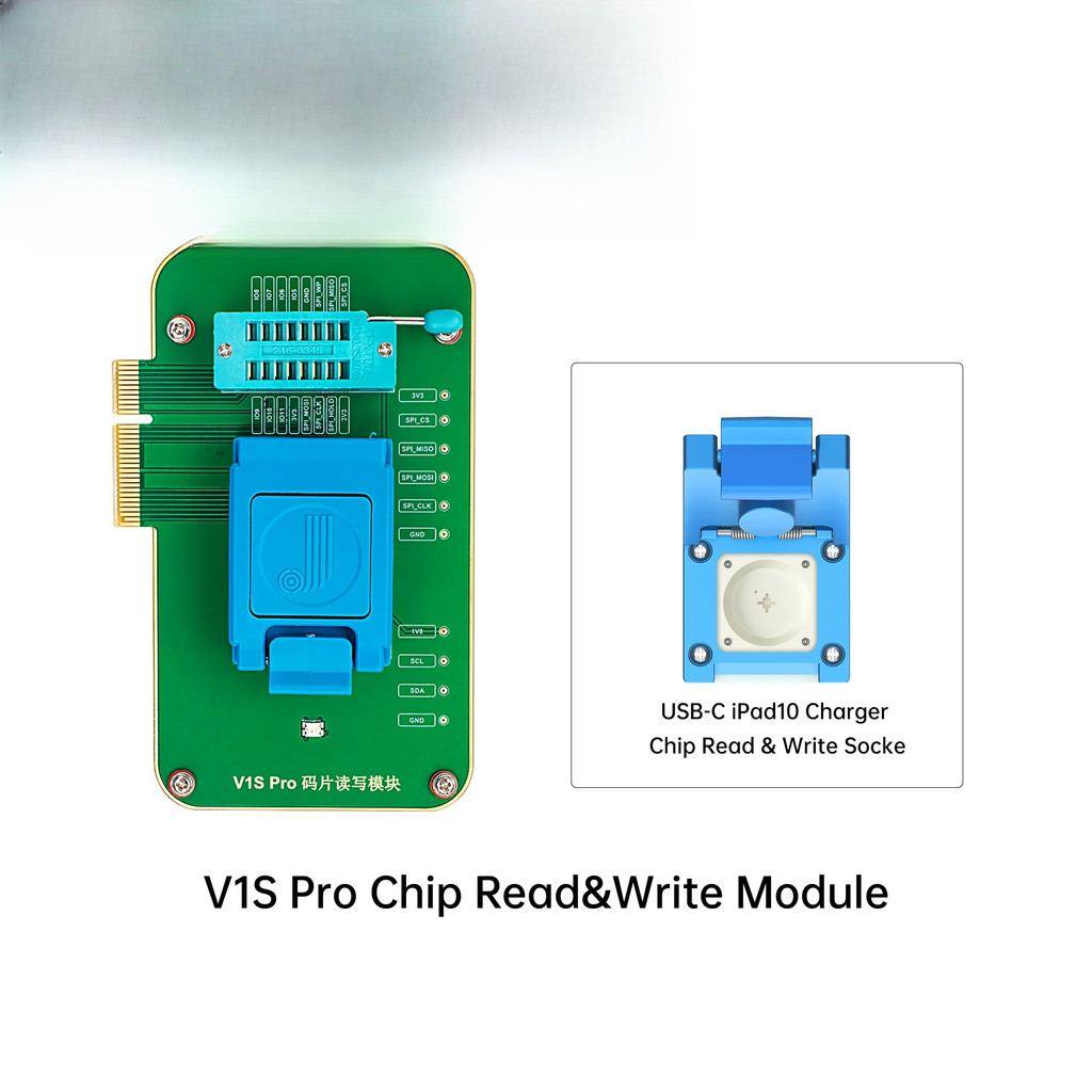 

JCID V1S Pro USB-C IPad10 Charger Chip R&W Socket for IPhone 6-15 Ipad Charing Chip One Key Reading and Writing Without Flashing