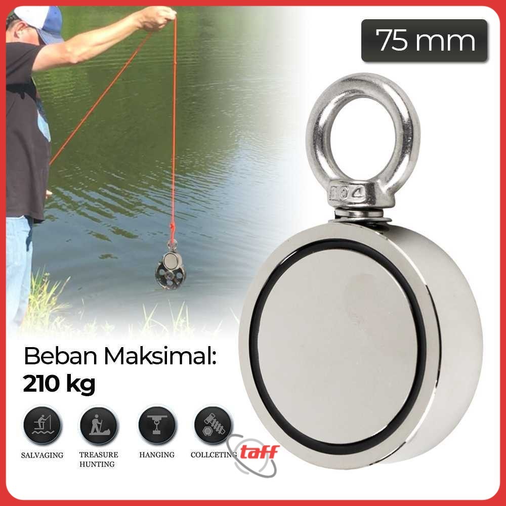 Taffware Magnet Gantungan Round Hook Strong Neodymium 75mm - D75