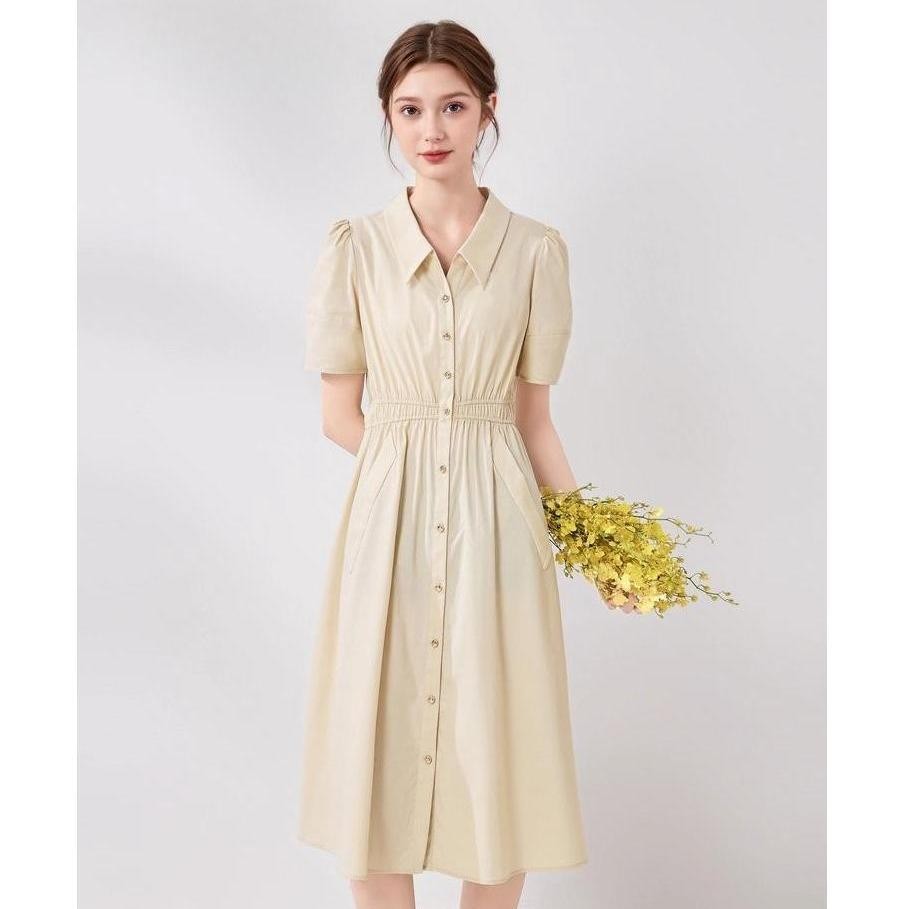 Hertha Duga baju dress korean style wanita kekinian putih elegan jumbo midi dress terbaru 2026 pesta