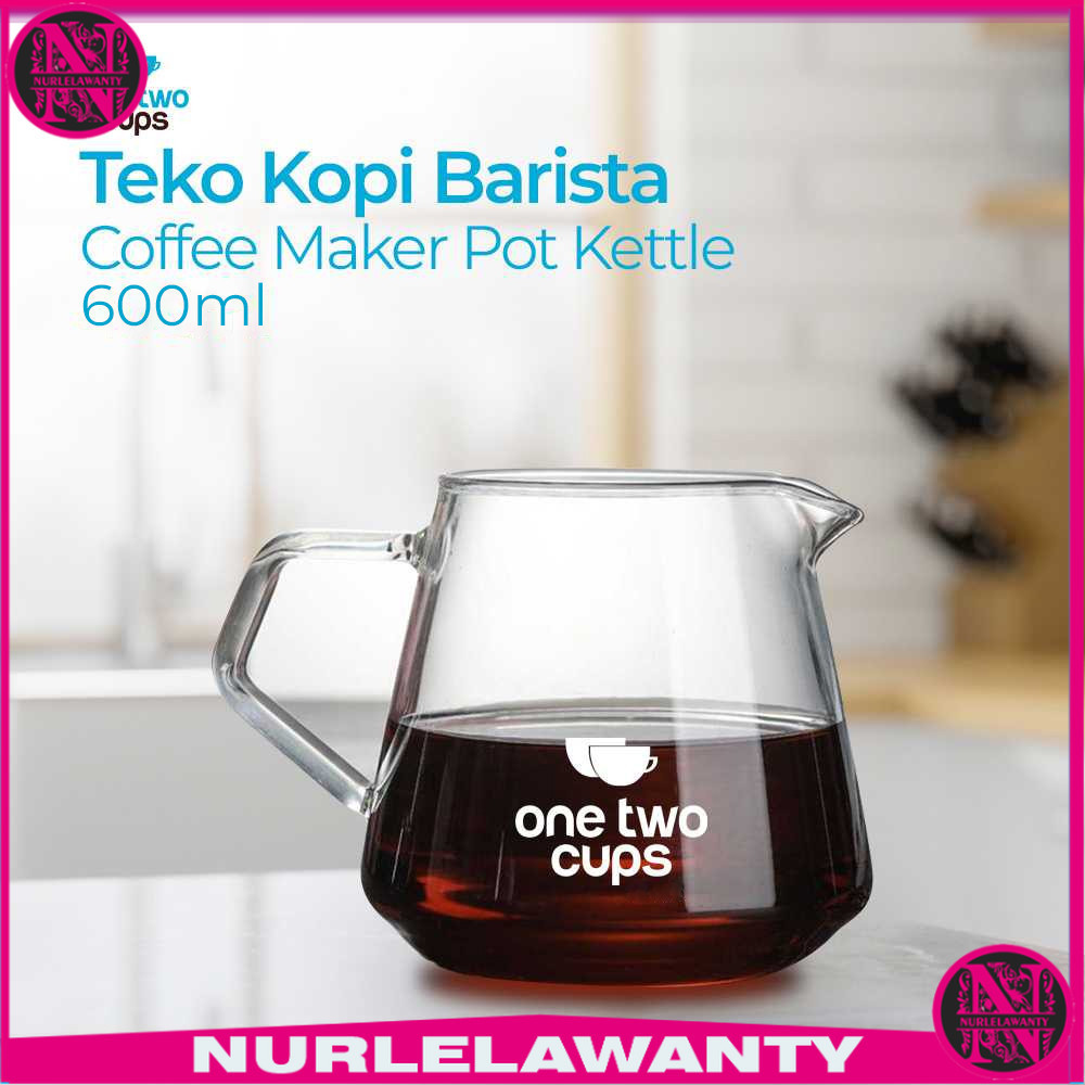 

- One Two Cups Teko Kopi Coffee Server V60 Drip Pour Borosilicate Glass - AI101 -