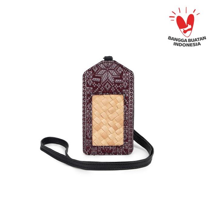 

READY DU ANYAM - Lanyard - Anyaman - Bidara ID Tag Songket Maroon - Pelode