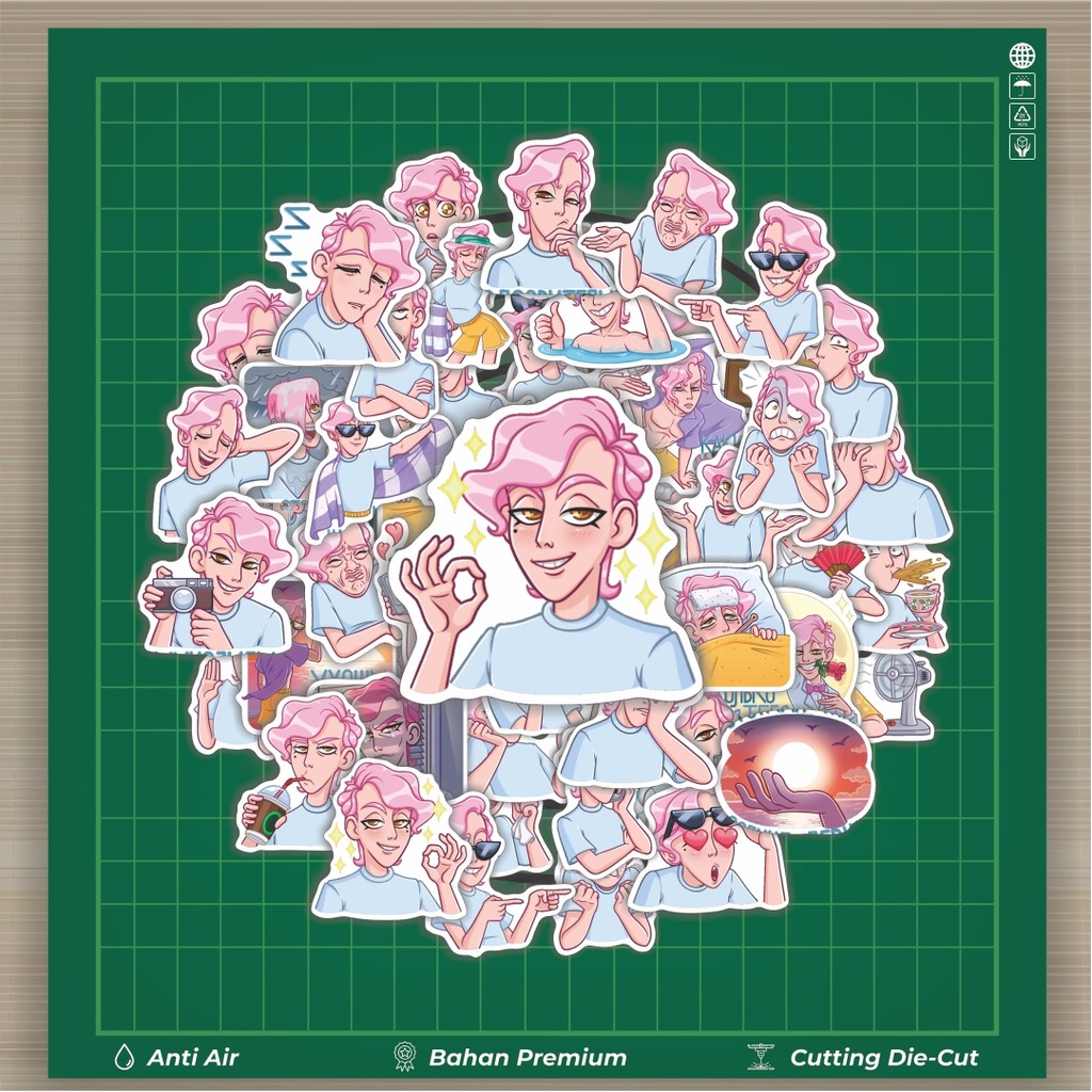 

Stiker Cutting Pack Stiker S. ROMANCE Isi 100Pcs Series Aesthetic Lucu Keren Untuk Koper Bahan Vynil