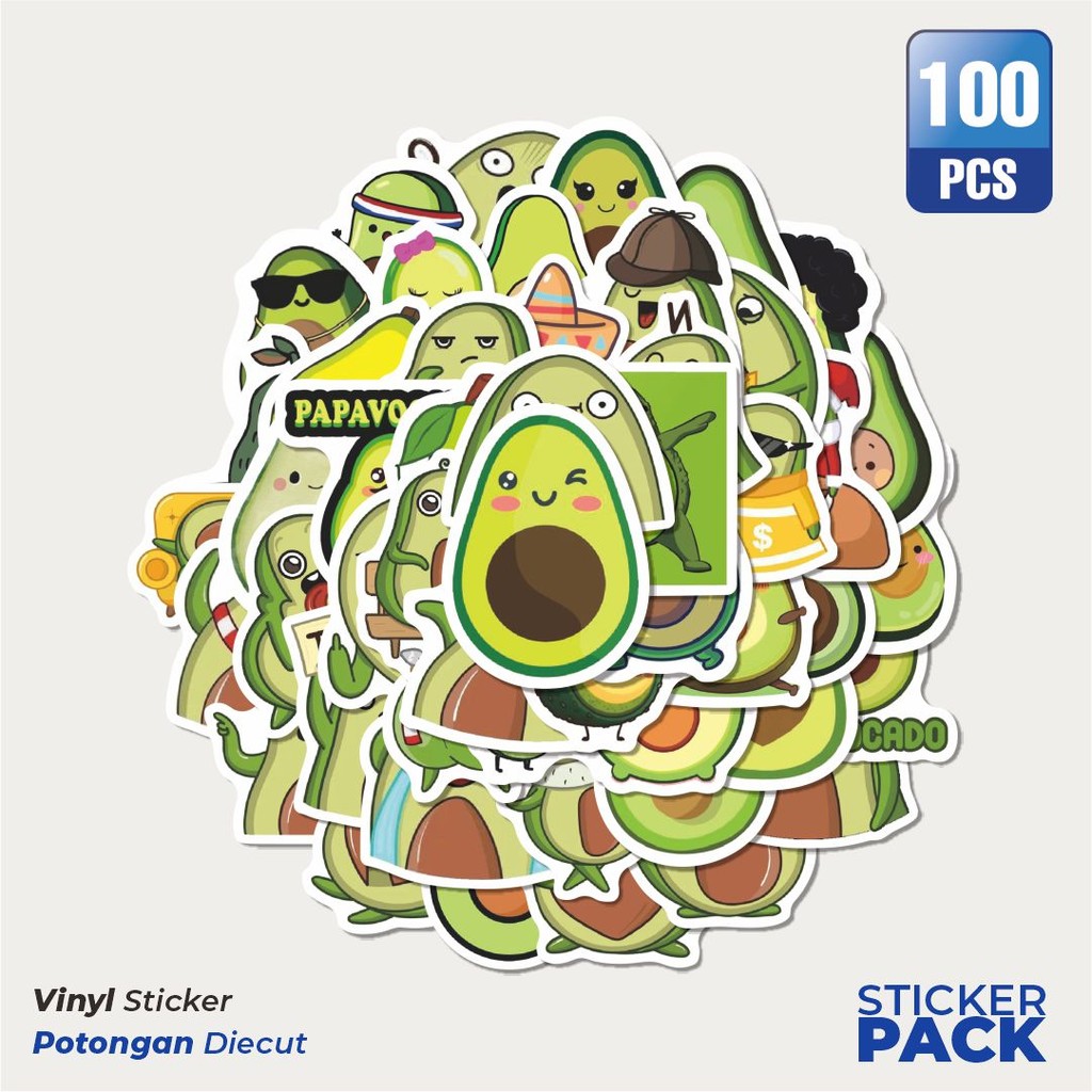 

Stiker Vinyl Stiker Buah Alpukat V2 Waterproof Aesthetic- Untuk Laptop, Motor, dan Helm - Paper Stationery Pack