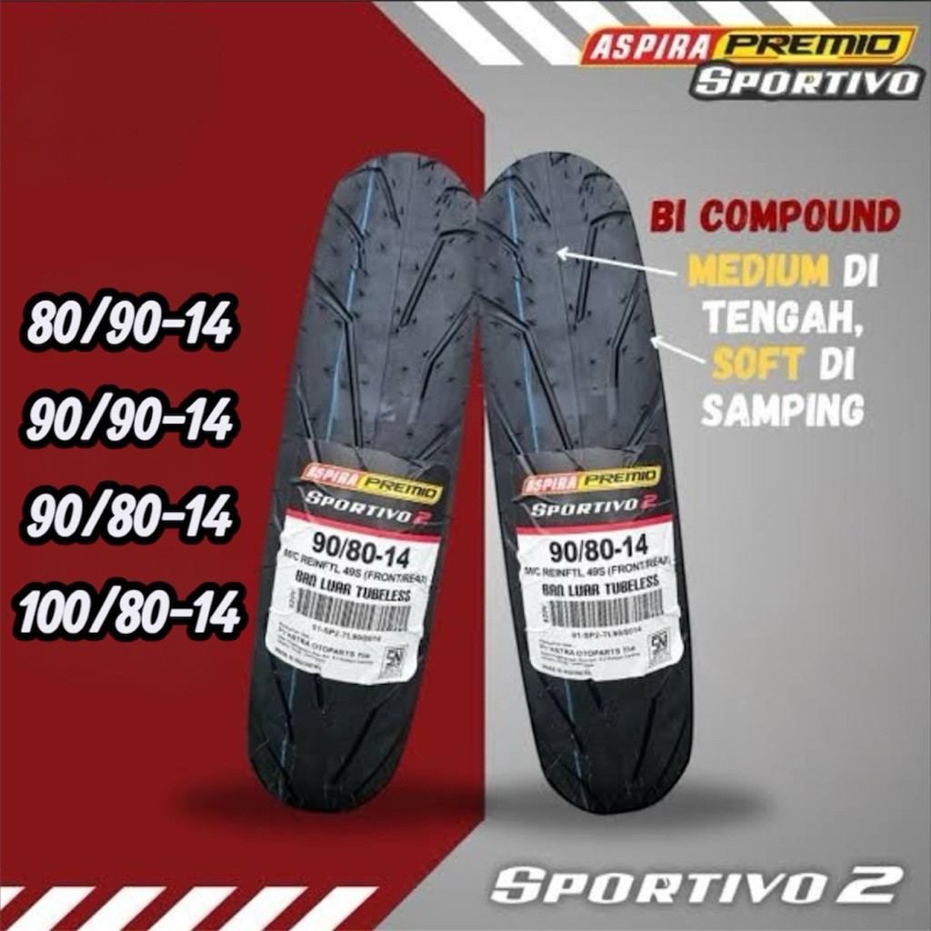 BAN TUBELESS ASPIRA PREMIO SPORTIVO 2 RING 14 MATIC