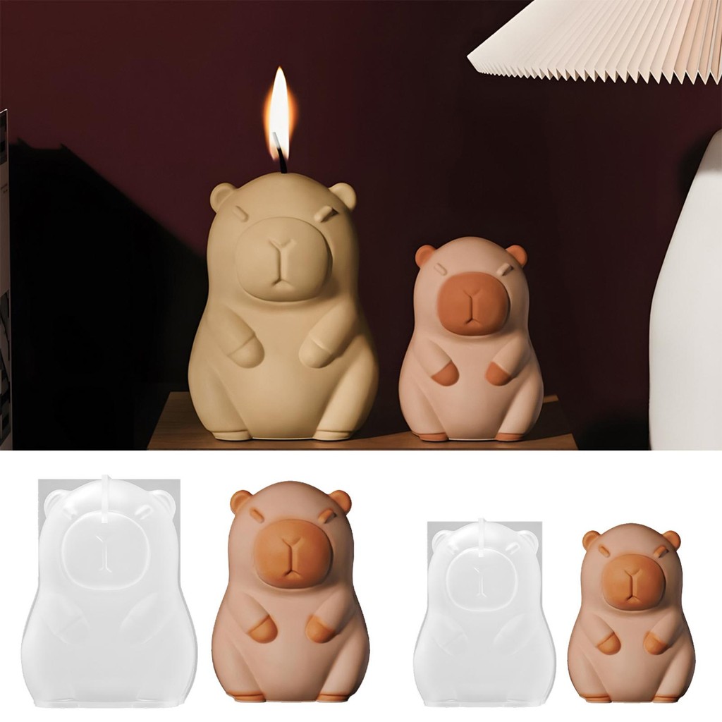 

DIY Cute Animal Silicone Molds 3D Capybara Silicone Mold Non-Stick Flexible Mould For Candle Making Home Table Decoration Crafts